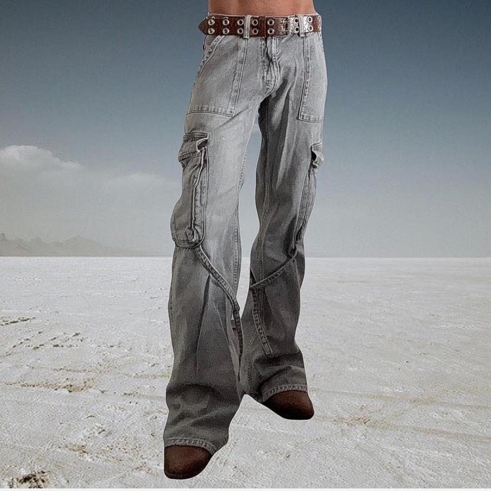Zara Stylish Gray Cargo Jeans